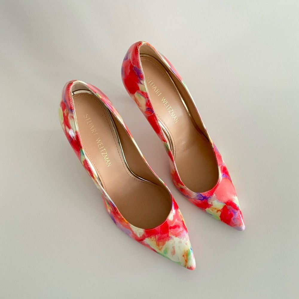 Stuart Weitzman Heist Rossun Elegant Patent Leather Point-toe Stiletto 8.5 - Picture 11 of 12